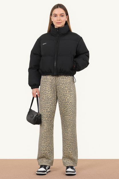 Jeans Vintage Estampado Leopardo