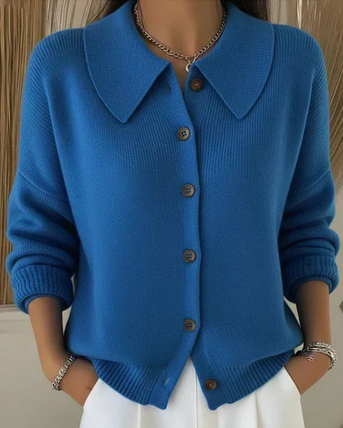 Vespera | Cardigan suave con cuello abotonado