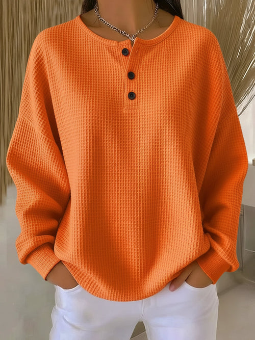 Mirabel | Suéter Henley de felpa suave y cómodo