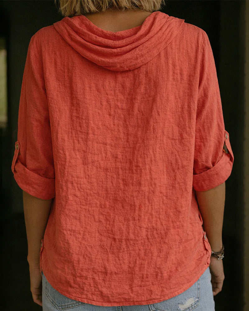 Camisa Mujer Algodón Cuello Caído – Estilo Clásico Cómodo