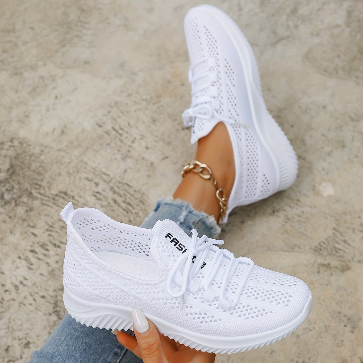 Zapatillas mujer transpirables con suela amortiguadora ligera