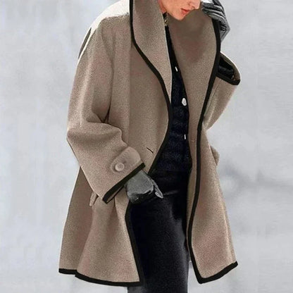 Abrigo trench mujer de invierno con doble botonadura – estilo elegante oversize