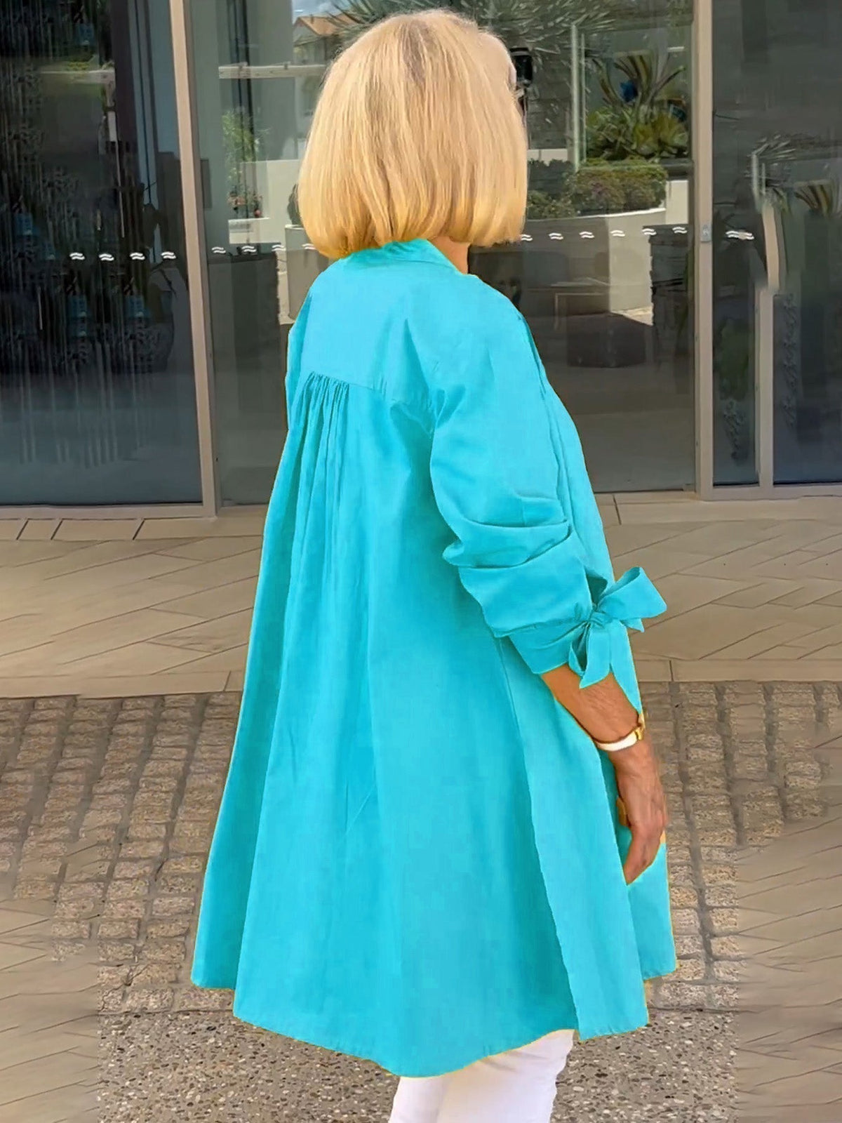 Chaqueta camisa mujer larga algodón elegante