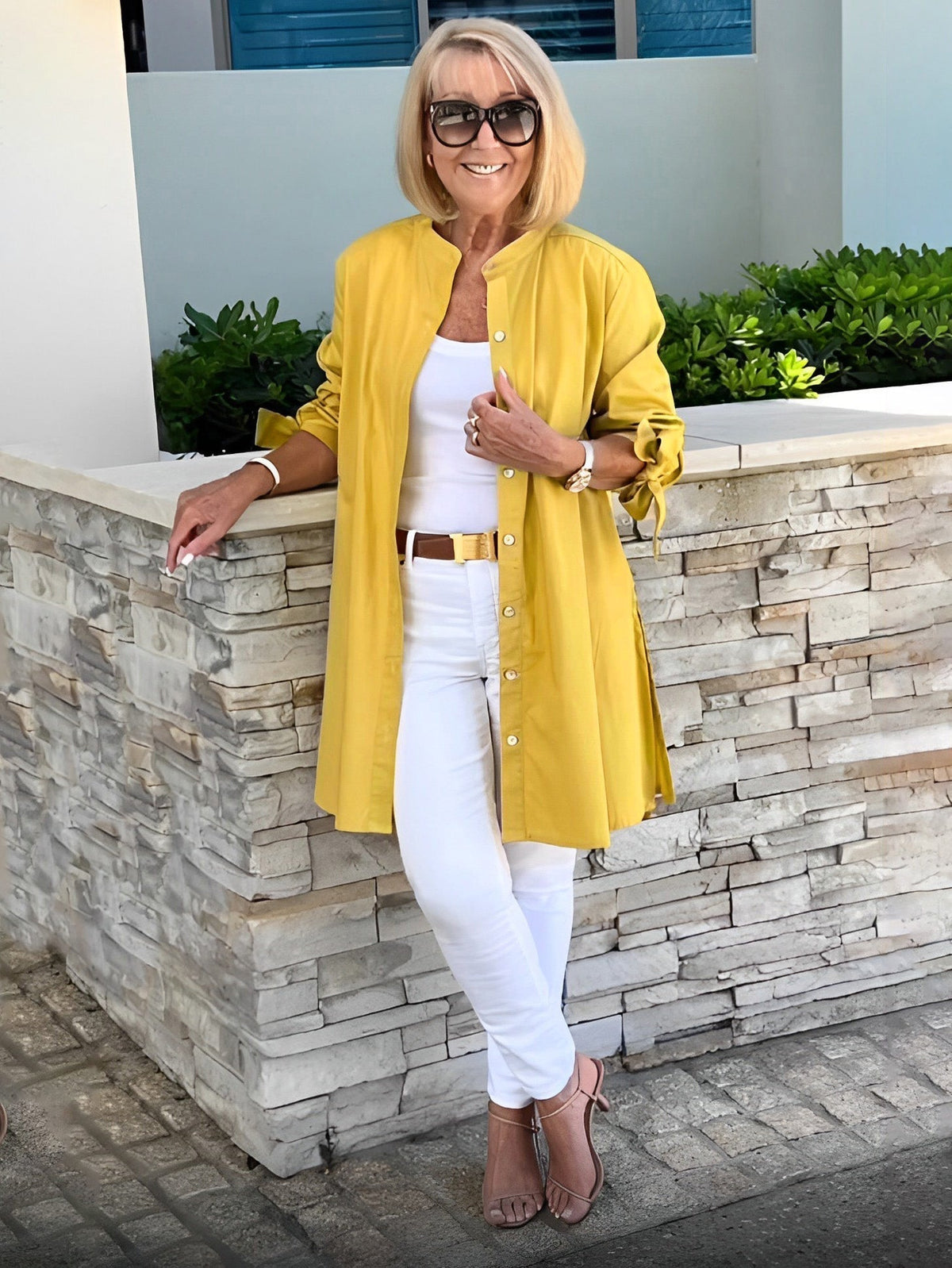 Chaqueta camisa mujer larga algodón elegante