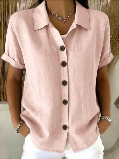 Blusa mujer con botones frontales y estilo casual elegante