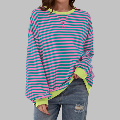 Suéter Oversized de Rayas – Estilo Casual Cómodo para Invierno