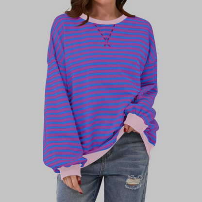 Suéter Oversized de Rayas – Estilo Casual Cómodo para Invierno