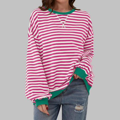 Suéter Oversized de Rayas – Estilo Casual Cómodo para Invierno