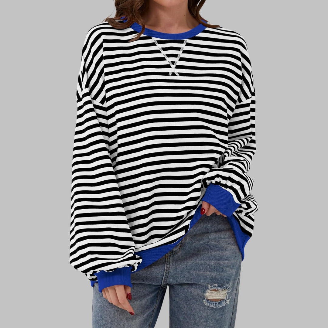 Suéter Oversized de Rayas – Estilo Casual Cómodo para Invierno