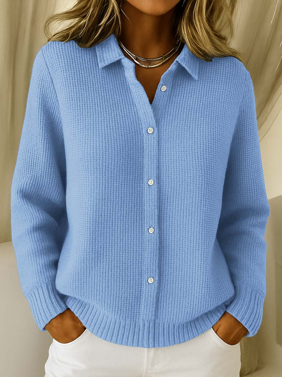 Camille | Cardigan de punto texturizado con botones - Elegancia y comodidad