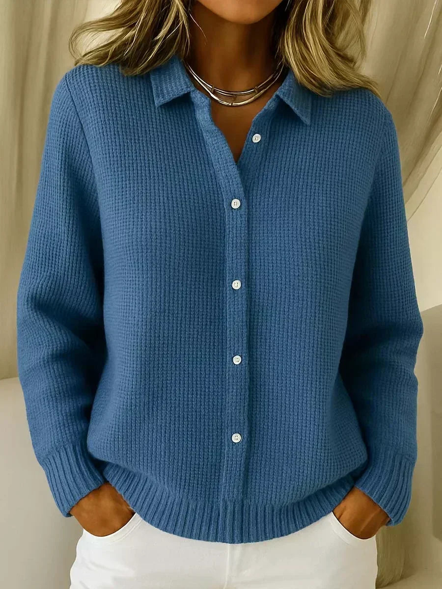 Camille | Cardigan de punto texturizado con botones - Elegancia y comodidad