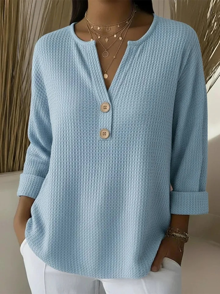 Lucinda | Top Henley con Botones – Estilo casual refinado y comodidad diaria