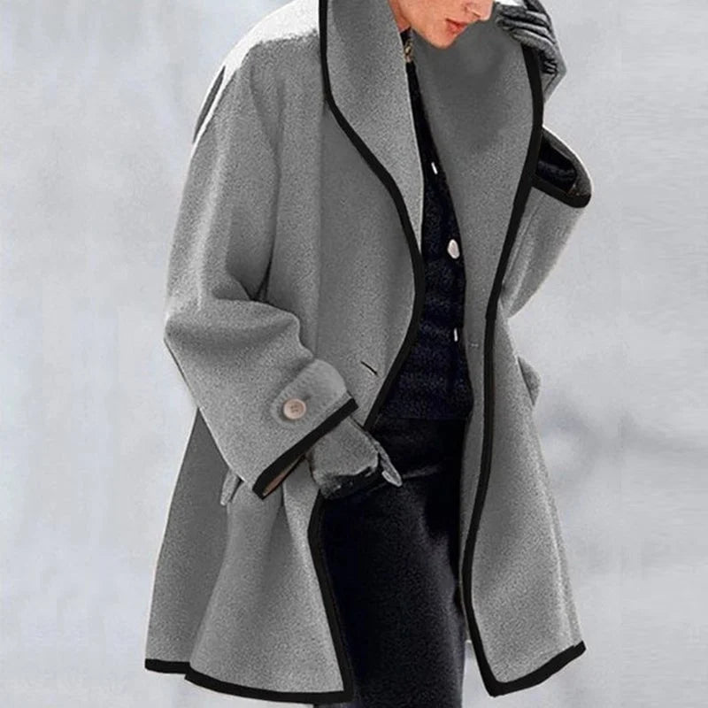 Abrigo trench mujer de invierno con doble botonadura – estilo elegante oversize