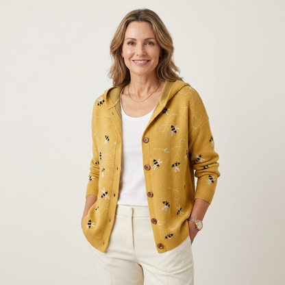 Naliane Cardigan con estampado abstracto y botones frontales – look moderno y versátil