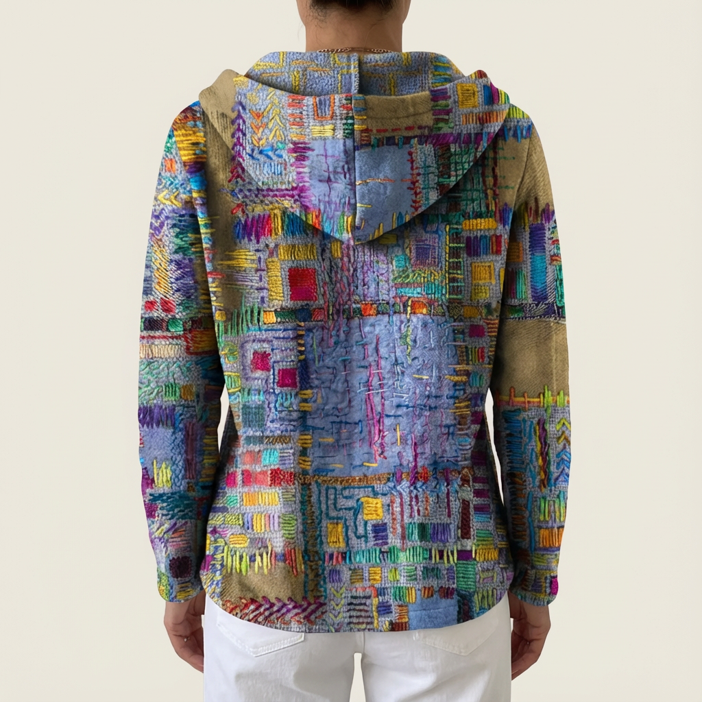 Naliane Cardigan con estampado abstracto y botones frontales – look moderno y versátil