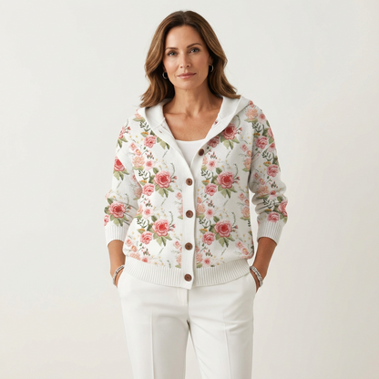 Naliane Cardigan con estampado abstracto y botones frontales – look moderno y versátil