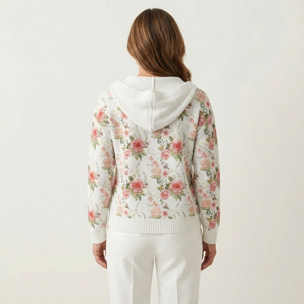 Naliane Cardigan con estampado abstracto y botones frontales – look moderno y versátil