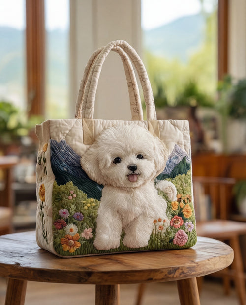 Bolso tote acolchado mujer perro – bolso grande casual suave ligero y moderno