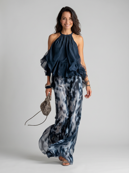 Elisa | Conjunto Elegante y Ligero con Top Fluido y Pantalones Anchos