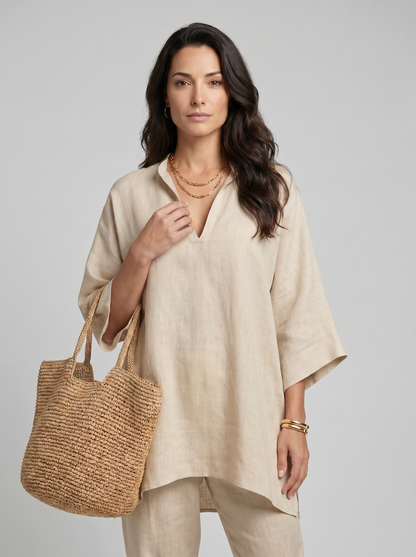 Marina | Conjunto Casual de Dos Piezas con Escote en V