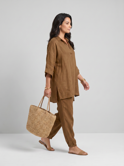 Marina | Conjunto Casual de Dos Piezas con Escote en V