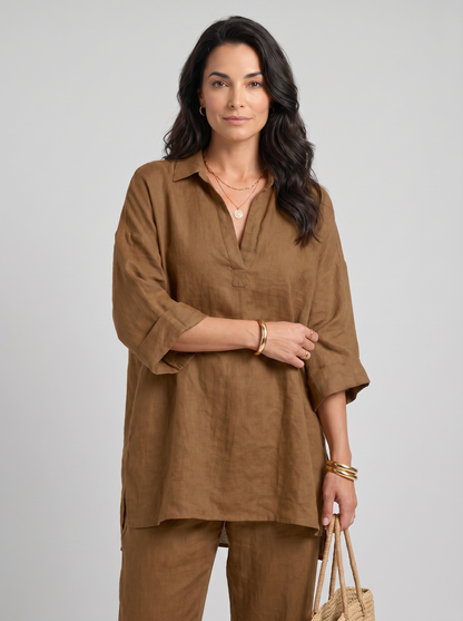 Marina | Conjunto Casual de Dos Piezas con Escote en V