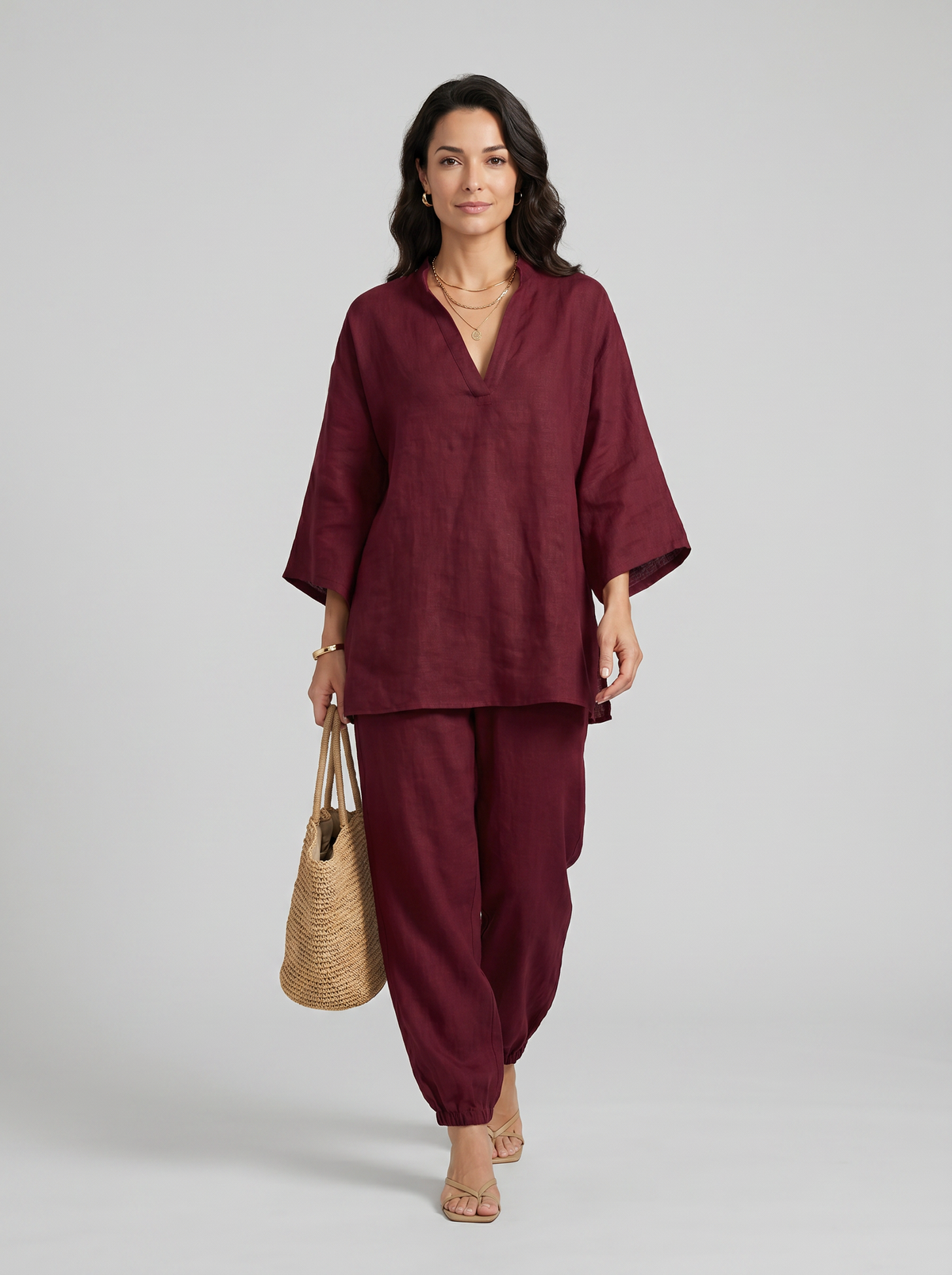 Marina | Conjunto Casual de Dos Piezas con Escote en V