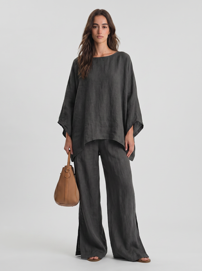Cristina | Conjunto de Dos Piezas con Manga Larga y Pantalón Ancho