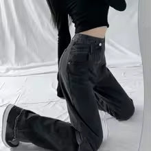 Jeans de Denim Talle Alto Pierna Recta