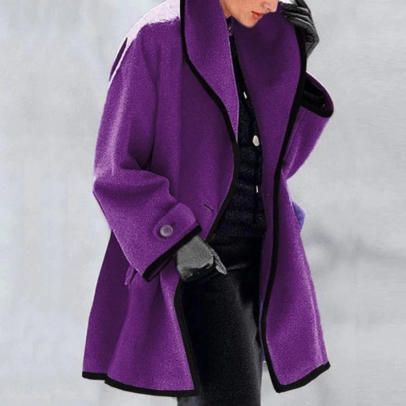 Abrigo trench mujer de invierno con doble botonadura – estilo elegante oversize