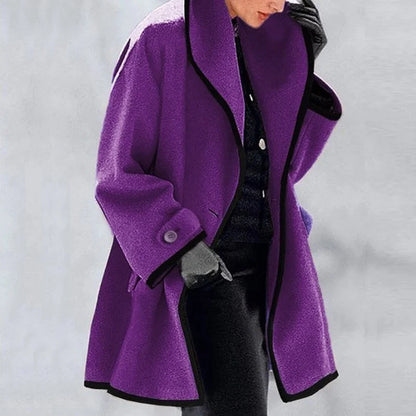 Abrigo trench mujer de invierno con doble botonadura – estilo elegante oversize
