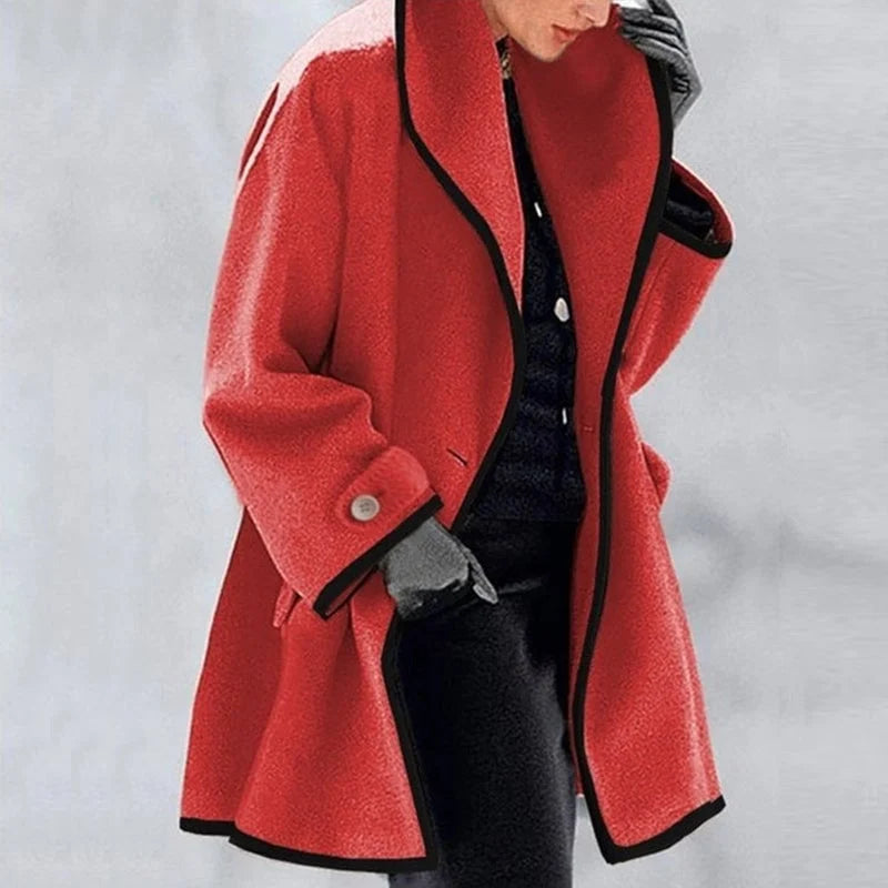 Abrigo trench mujer de invierno con doble botonadura – estilo elegante oversize