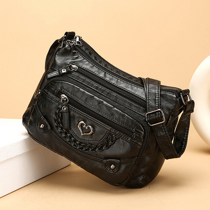 Bolso mujer cuero PU múltiple compartimentos casual