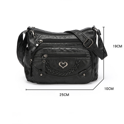 Bolso mujer cuero PU múltiple compartimentos casual