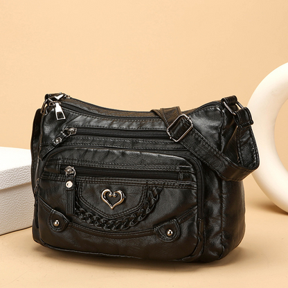 Bolso mujer cuero PU múltiple compartimentos casual