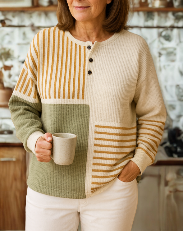 Suéter Mujer Tejido Grueso Con Botones – Estilo Cálido y Casual