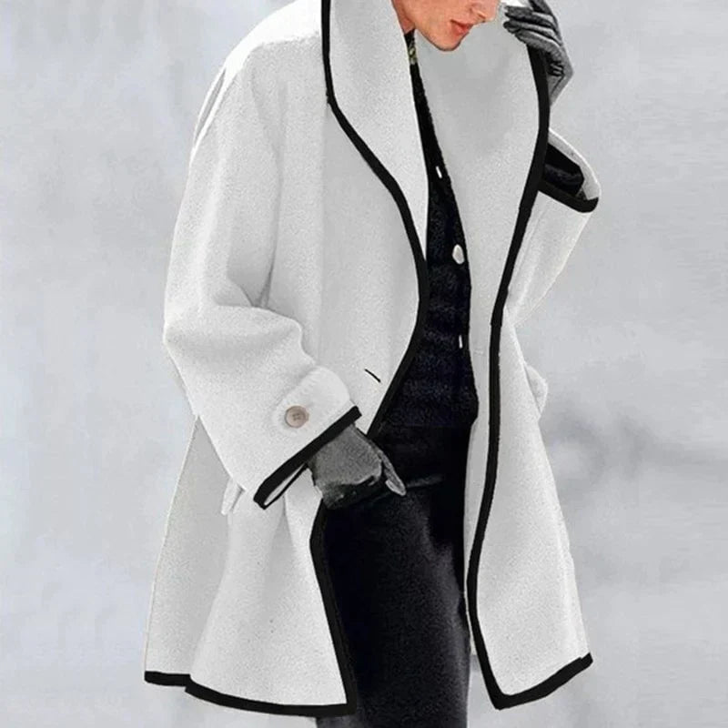 Abrigo trench mujer de invierno con doble botonadura – estilo elegante oversize